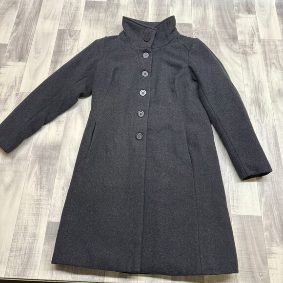 ✅Womens M Stormtech Performance Wool Blend Coat Charocal Grey Button Up Jacket - Picture 2 of 13